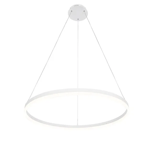 QAZQA Design-Hängelampe weiß 80 cm inkl. LED 3-stufig dimmbar - Anello