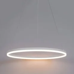 QAZQA Design-Hängelampe weiß 80 cm inkl. LED 3-stufig dimmbar - Anello