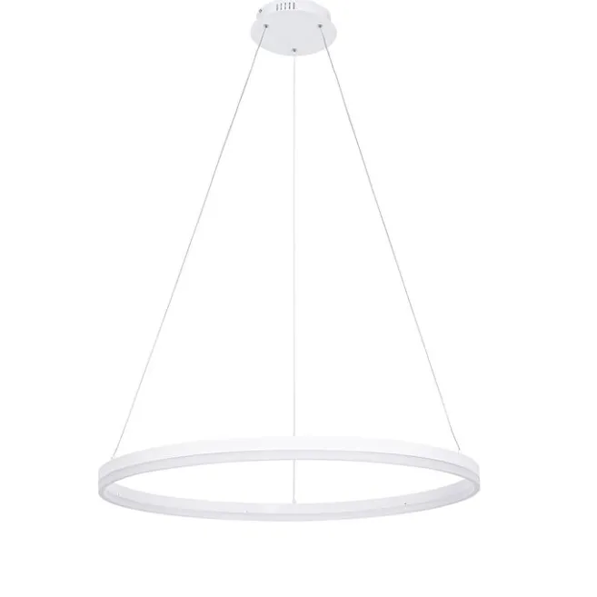 QAZQA Design-Hängelampe weiß 80 cm inkl. LED 3-stufig dimmbar - Anello