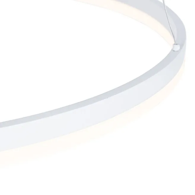 QAZQA Design-Hängelampe weiß 80 cm inkl. LED 3-stufig dimmbar - Anello
