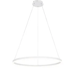 QAZQA Design-Hängelampe weiß 80 cm inkl. LED 3-stufig dimmbar - Anello
