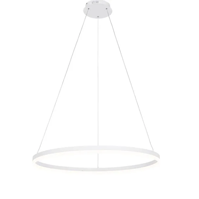 QAZQA Design-Hängelampe weiß 80 cm inkl. LED 3-stufig dimmbar - Anello