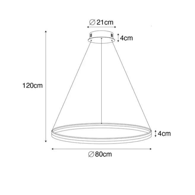 QAZQA Design-Hängelampe weiß 80 cm inkl. LED 3-stufig dimmbar - Anello