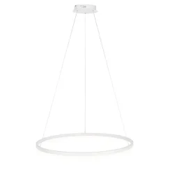 QAZQA Design-Hängelampe weiß 80 cm inkl. LED 3-stufig dimmbar - Anello