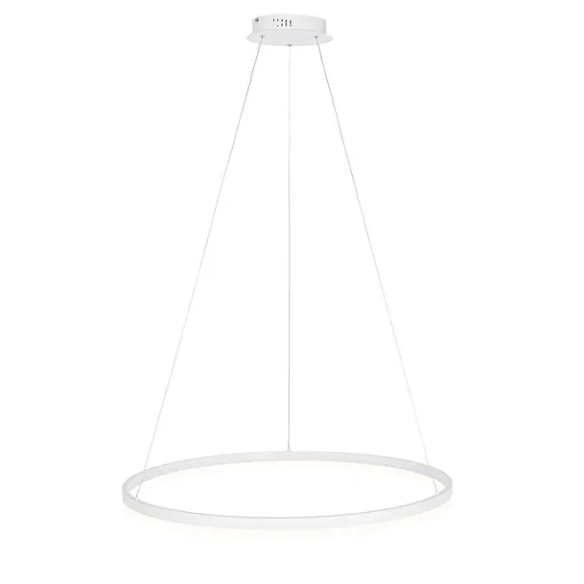 QAZQA Design-Hängelampe weiß 80 cm inkl. LED 3-stufig dimmbar - Anello