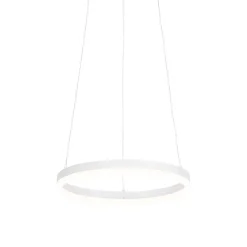 QAZQA Design-Hängelampe weiß 40 cm inkl. LED 3-stufig dimmbar - Anello