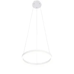QAZQA Design-Hängelampe weiß 40 cm inkl. LED 3-stufig dimmbar - Anello