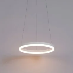 QAZQA Design-Hängelampe weiß 40 cm inkl. LED 3-stufig dimmbar - Anello