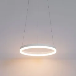 QAZQA Design-Hängelampe weiß 40 cm inkl. LED 3-stufig dimmbar - Anello