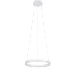 QAZQA Design-Hängelampe weiß 40 cm inkl. LED 3-stufig dimmbar - Anello