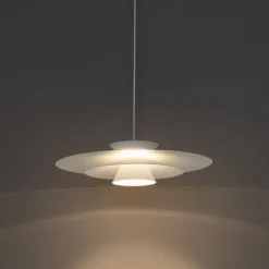 QAZQA Design-Hängelampe weiß inkl. LED 3-stufig dimmbar - Pauline