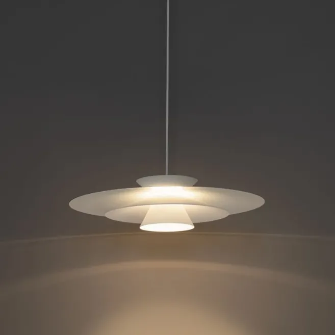 QAZQA Design-Hängelampe weiß inkl. LED 3-stufig dimmbar - Pauline