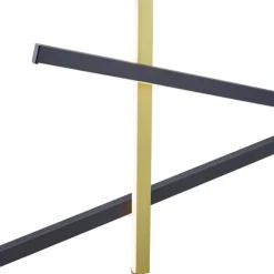 QAZQA Design-Hängelampe X Schwarz mit Gold inkl. LED 3-Stufen-Dimmbar - Joy