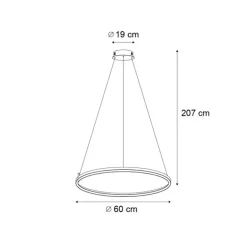 QAZQA Design-Hängeleuchte Beige 60cm inkl. LED 3-Stufen-Dimmbar - Girello