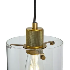 QAZQA Design-Hängeleuchte Bronze mit Klarglas - Domo