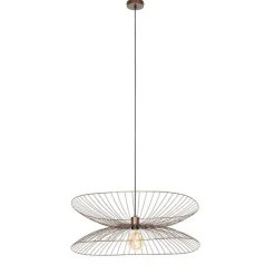 QAZQA Design-Hängeleuchte Dunkelbronze mit doppeltem Schirm - Pua