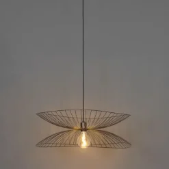 QAZQA Design-Hängeleuchte Dunkelbronze mit doppeltem Schirm - Pua