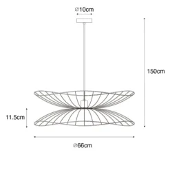 QAZQA Design-Hängeleuchte Dunkelbronze mit doppeltem Schirm - Pua