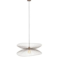 QAZQA Design-Hängeleuchte Dunkelbronze mit doppeltem Schirm - Pua