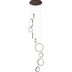 QAZQA Design-Hängeleuchte Dunkelbronze 9-flammig inkl. LED 3-Stufen-Dimmbar - Vide Anella