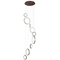 QAZQA Design-Hängeleuchte Dunkelbronze 9-flammig inkl. LED 3-Stufen-Dimmbar - Vide Anella