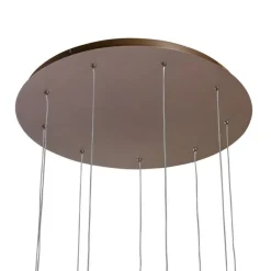 QAZQA Design-Hängeleuchte Dunkelbronze 9-flammig inkl. LED 3-Stufen-Dimmbar - Vide Anella