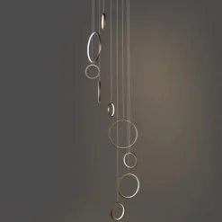 QAZQA Design-Hängeleuchte Dunkelbronze 9-flammig inkl. LED 3-Stufen-Dimmbar - Vide Anella