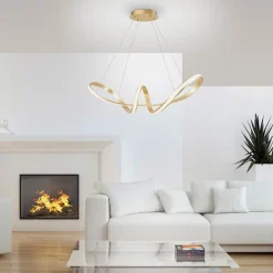 Paul Neuhaus Design-Hängeleuchte Gold inkl. LED 91 cm - Belinda