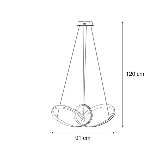 Paul Neuhaus Design-Hängeleuchte Gold inkl. LED 91 cm - Belinda