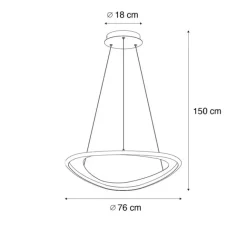 QAZQA Design-Hängeleuchte Gold 3-Stufen-Dimmbar - Organico