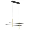QAZQA Design-Hängeleuchte H Schwarz mit Gold inkl. LED 3-Stufen-Dimmbar - Joy