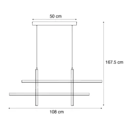 QAZQA Design-Hängeleuchte H Schwarz mit Gold inkl. LED 3-Stufen-Dimmbar - Joy