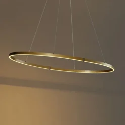 QAZQA Design-Hängeleuchte Messing 120cm inkl. LED 3-Stufen-Dimmbar - Ovallo