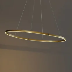 QAZQA Design-Hängeleuchte Messing 120cm inkl. LED 3-Stufen-Dimmbar - Ovallo