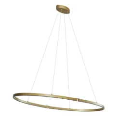 QAZQA Design-Hängeleuchte Messing 120cm inkl. LED 3-Stufen-Dimmbar - Ovallo