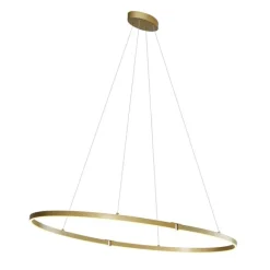 QAZQA Design-Hängeleuchte Messing 120cm inkl. LED 3-Stufen-Dimmbar - Ovallo