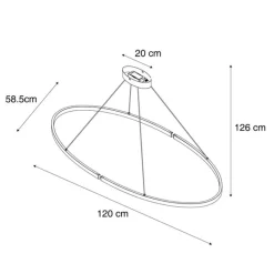 QAZQA Design-Hängeleuchte Messing 120cm inkl. LED 3-Stufen-Dimmbar - Ovallo