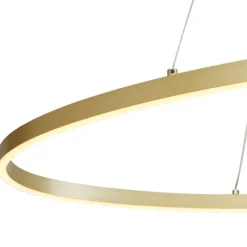 QAZQA Design-Hängeleuchte Messing 120cm inkl. LED 3-Stufen-Dimmbar - Ovallo