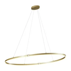 QAZQA Design-Hängeleuchte Messing 120cm inkl. LED 3-Stufen-Dimmbar - Ovallo