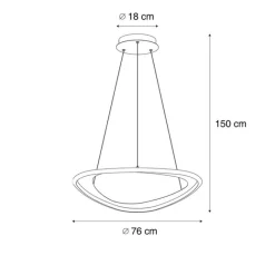 QAZQA Design-Hängeleuchte schwarz 3-Stufen-Dimmbar - Organico