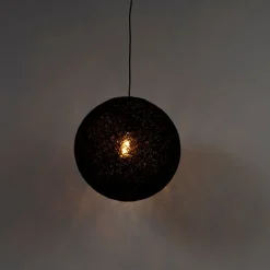 QAZQA Design-Hängeleuchte schwarz Kugel 45cm - Corda