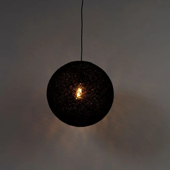 QAZQA Design-Hängeleuchte schwarz Kugel 45cm - Corda