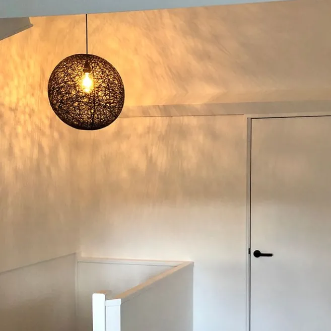 QAZQA Design-Hängeleuchte schwarz Kugel 45cm - Corda