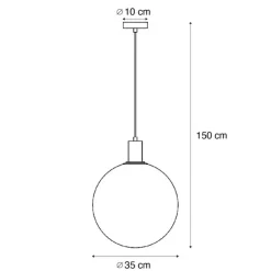 QAZQA Design-Hängeleuchte schwarz mit Regenbogen-Glas 35cm - Mallon