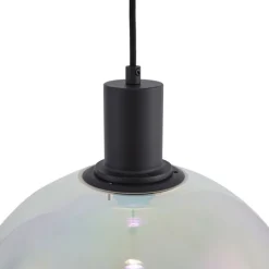 QAZQA Design-Hängeleuchte schwarz mit Regenbogen-Glas 35cm - Mallon