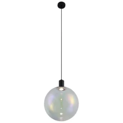 QAZQA Design-Hängeleuchte schwarz mit Regenbogen-Glas 35cm - Mallon