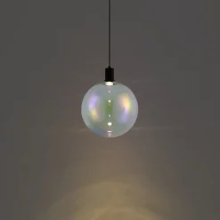 QAZQA Design-Hängeleuchte schwarz mit Regenbogen-Glas 35cm - Mallon