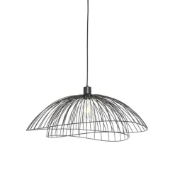 QAZQA Design-Hängeleuchte schwarz mit doppeltem Schirm 66 cm - Pua