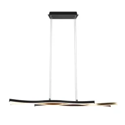 Trio Leuchten Design-Hängeleuchte Schwarz mit Gold inkl. LED Dimmbar - Blaze