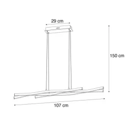 Trio Leuchten Design-Hängeleuchte Schwarz mit Gold inkl. LED Dimmbar - Blaze